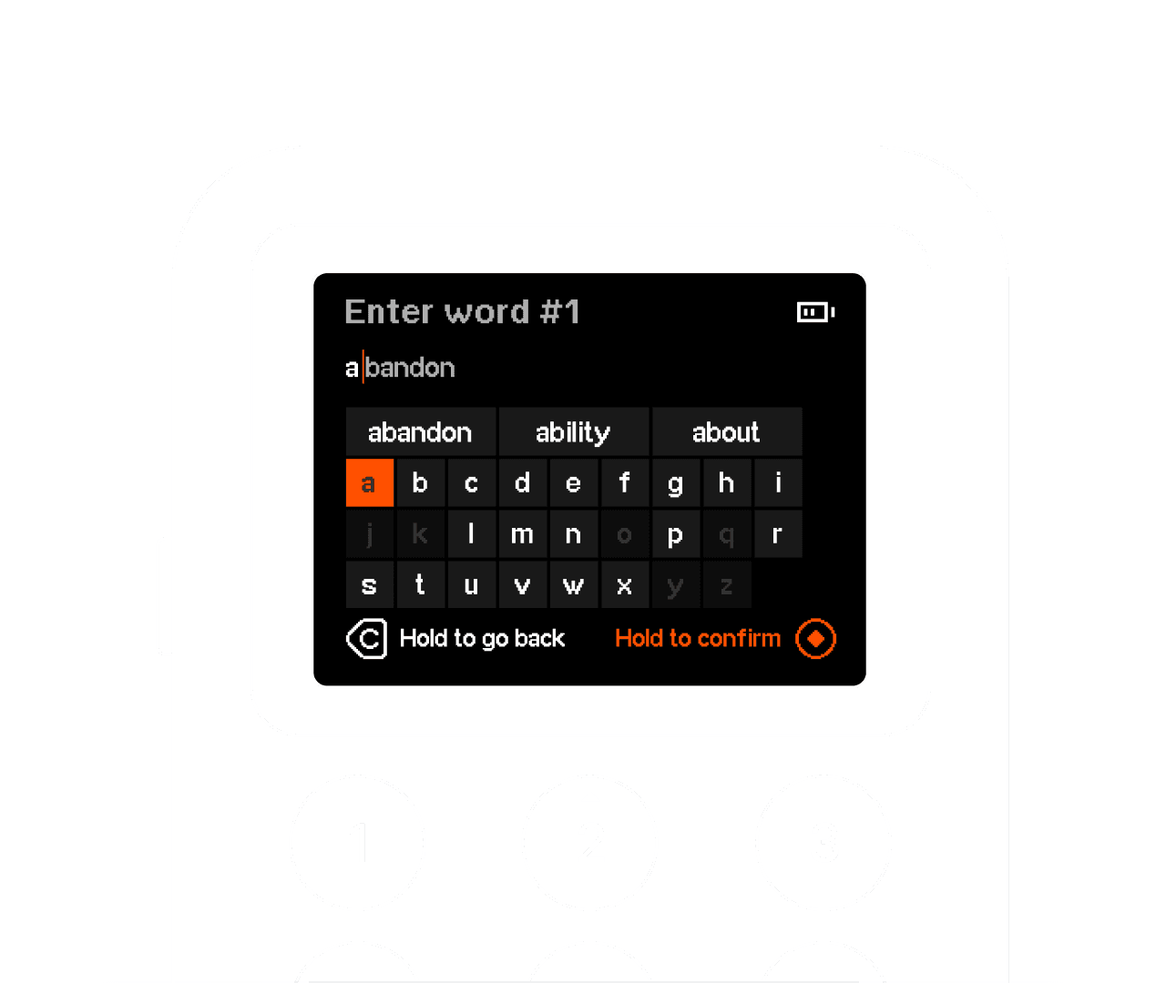 An image showing the on-screen keyboard of Keycard Shell