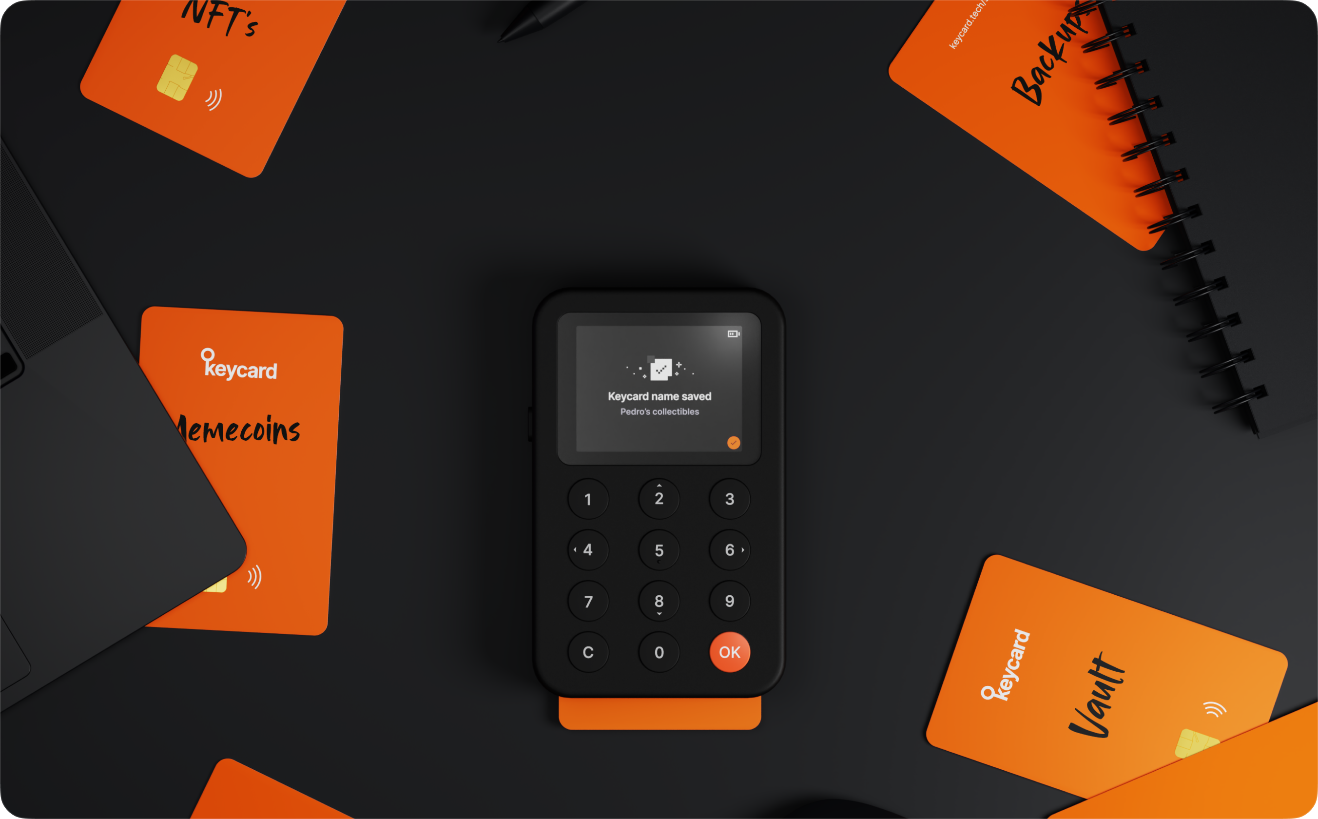 Keycards scattered around