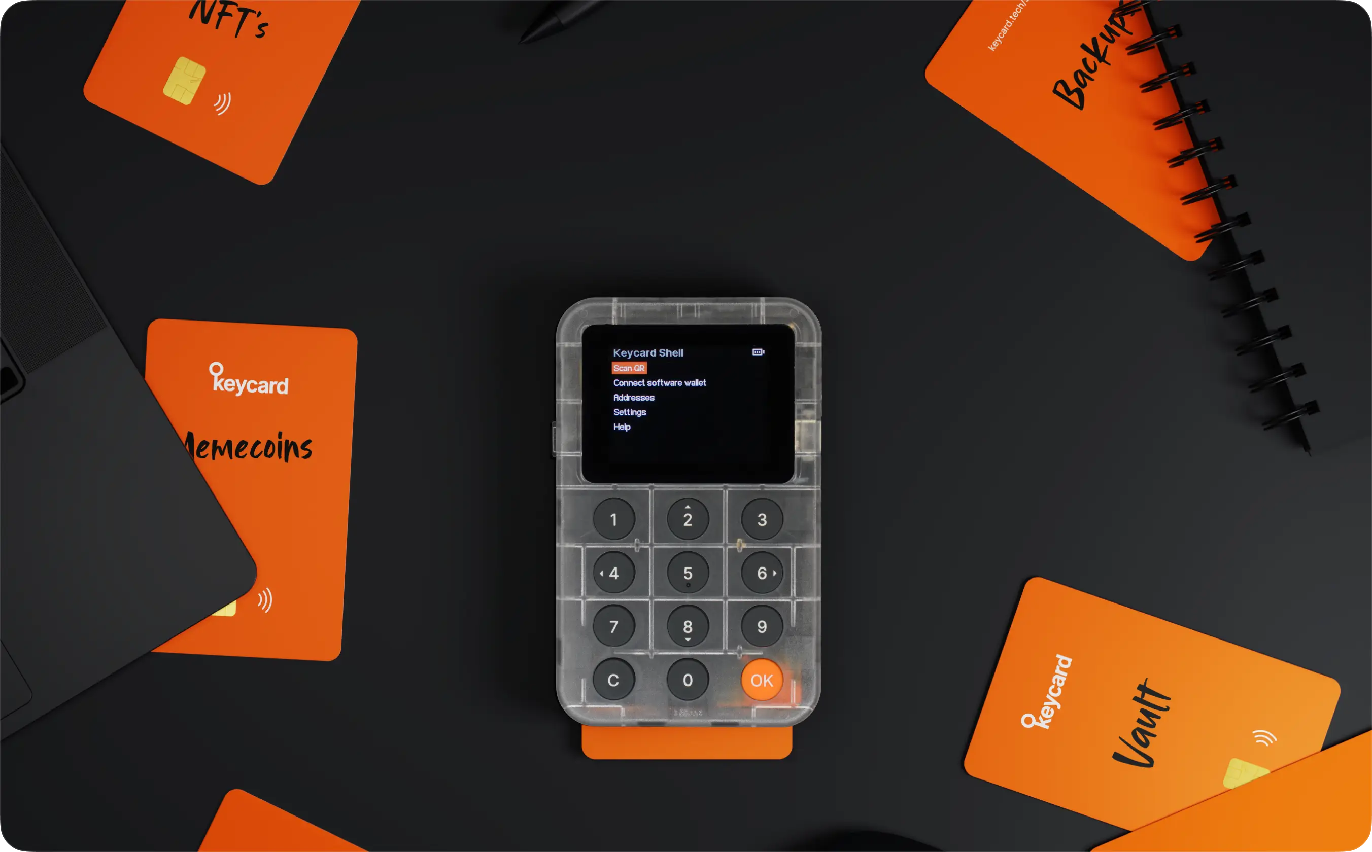 Keycards scattered around