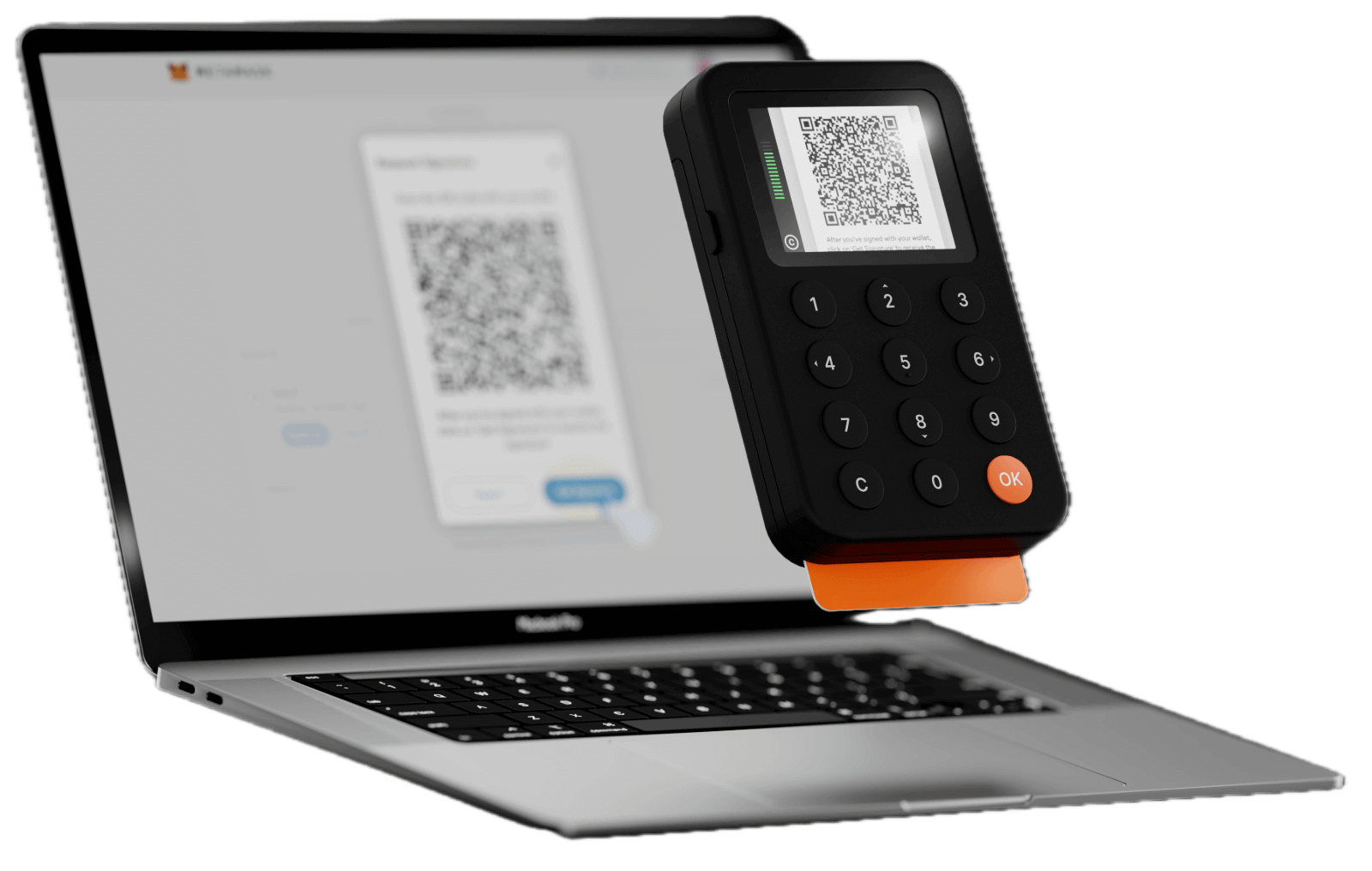 Hardware wallet device with QR display